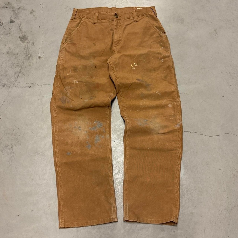 Vintage tan Carhartt dungaree carpenter work pants - Picture 4 of 6